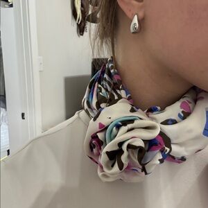 Multicolor Leopard Satin Scarf/Wild Rag